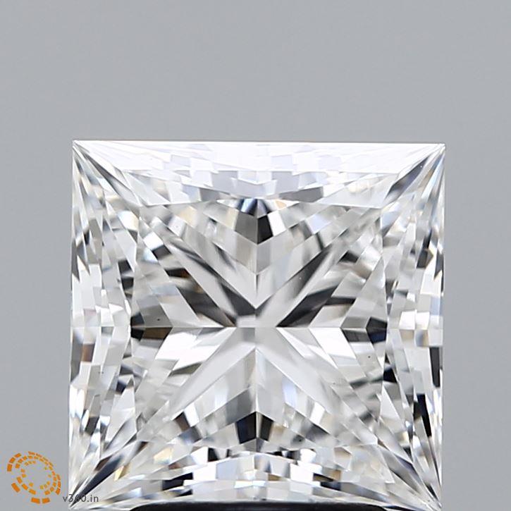 3.49 Carat Princess Lab Diamond with  Cut Diamond in 14KT  view 1
