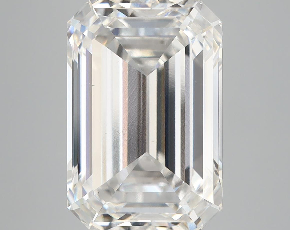 6.15 Carat Emerald Lab Diamond with  Cut Diamond in 14KT  view 1
