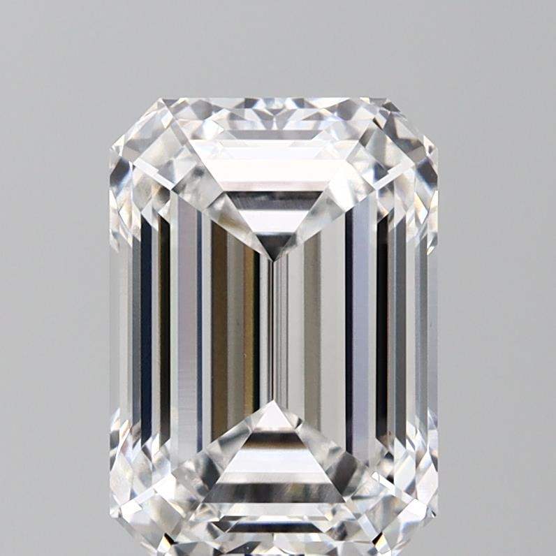 3.11 Carat Emerald Lab Diamond with  Cut Diamond in 14KT  view 1
