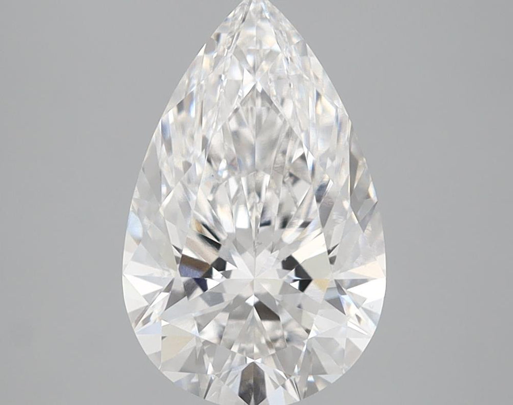 2.1 Carat Pear Lab Diamond with  Cut Diamond in 14KT  view 1
