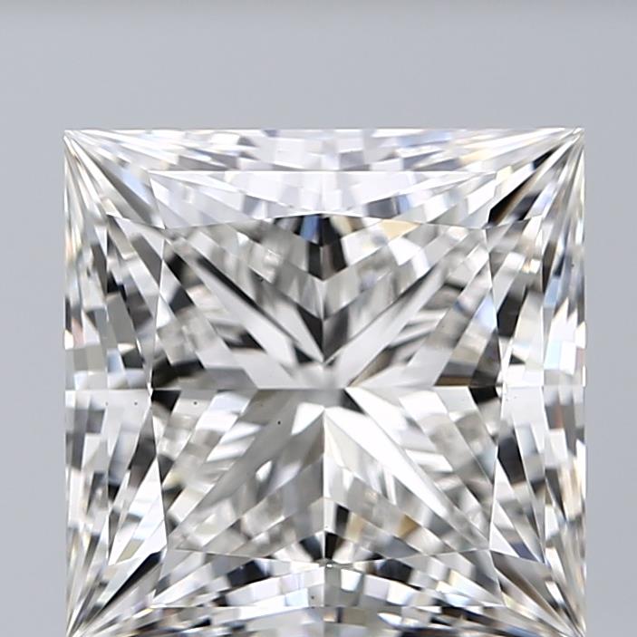 6.36 Carat Princess Lab Diamond with  Cut Diamond in 14KT  view 1
