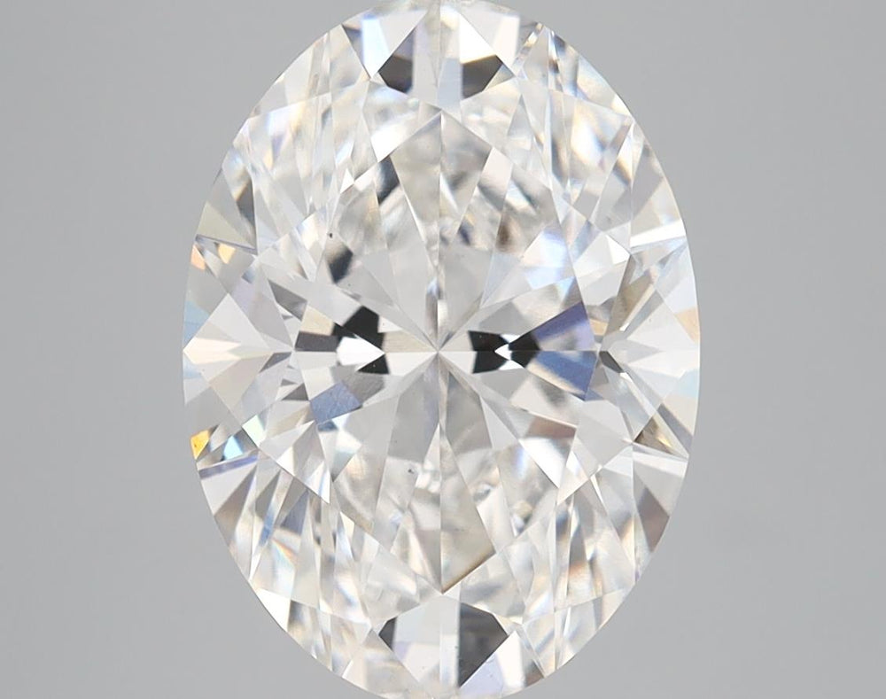 4.06 Carat Oval Lab Diamond with  Cut Diamond in 14KT  view 1
