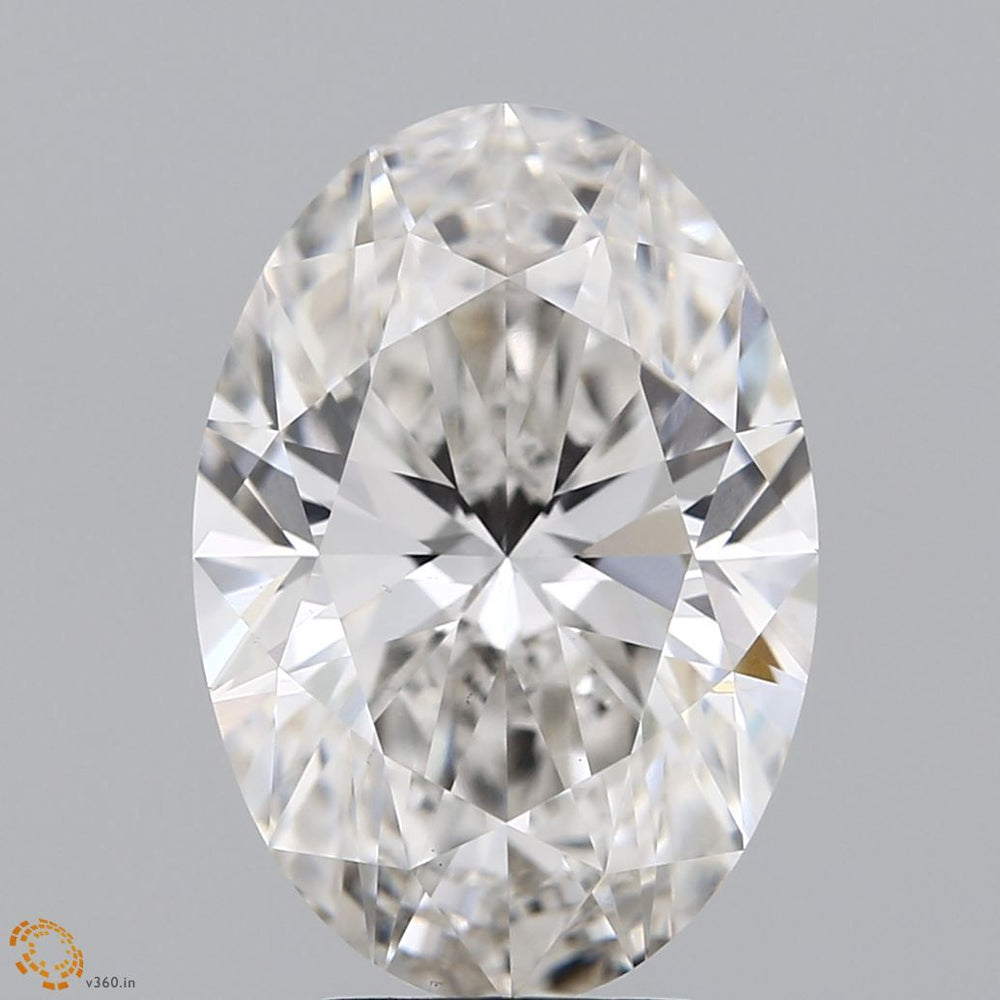 5.5 Carat Oval Lab Diamond with  Cut Diamond in 14KT  view 1
