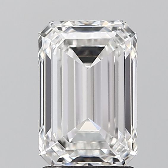 2.2 Carat Emerald Lab Diamond with  Cut Diamond in 14KT  view 1
