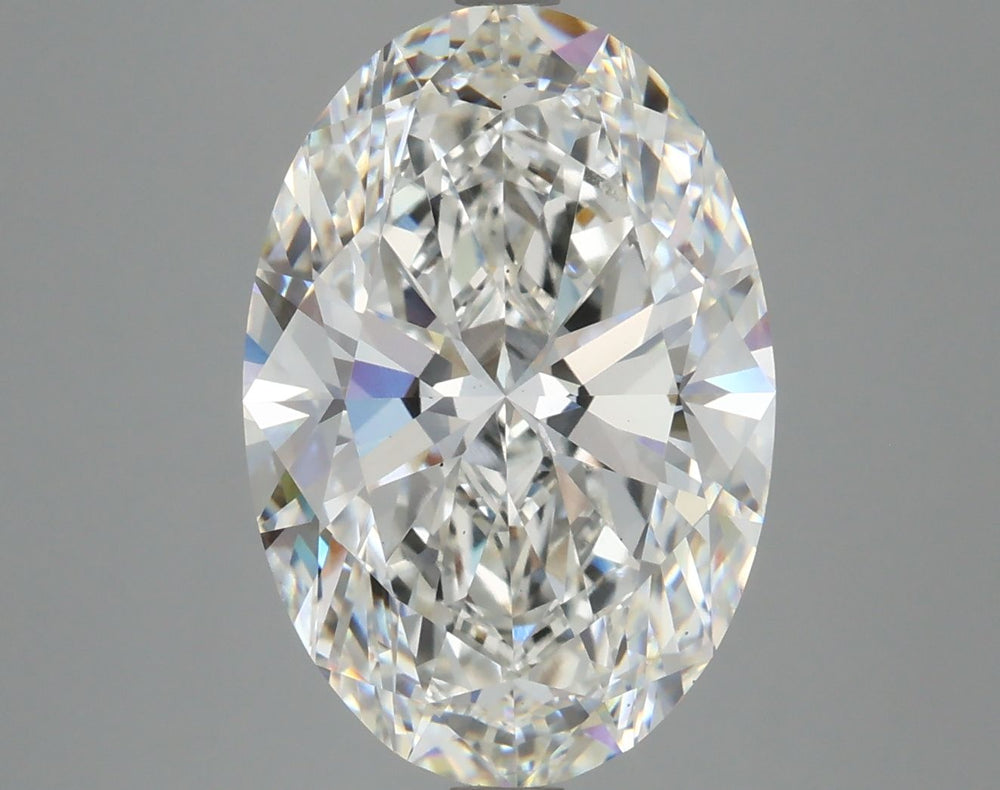 6.85 Carat Oval Lab Diamond with  Cut Diamond in 14KT  view 1
