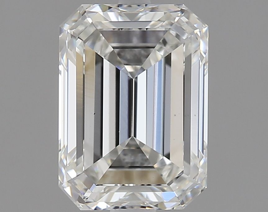 2.01 Carat Emerald Lab Diamond with  Cut Diamond in 14KT  view 1

