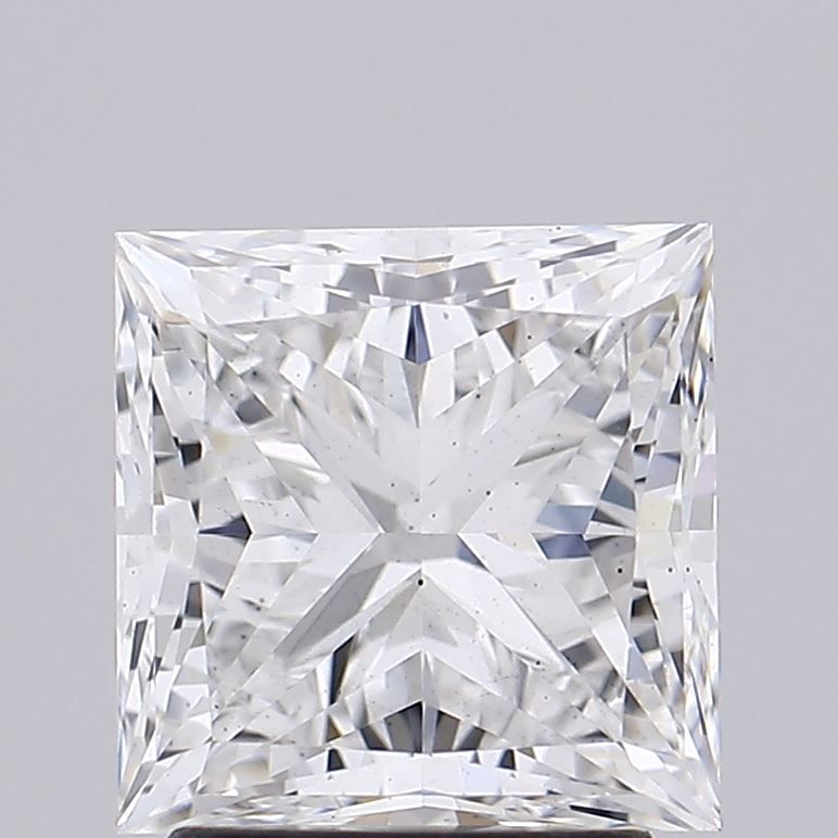 2.6 Carat Princess Lab Diamond with  Cut Diamond in 14KT  view 1
