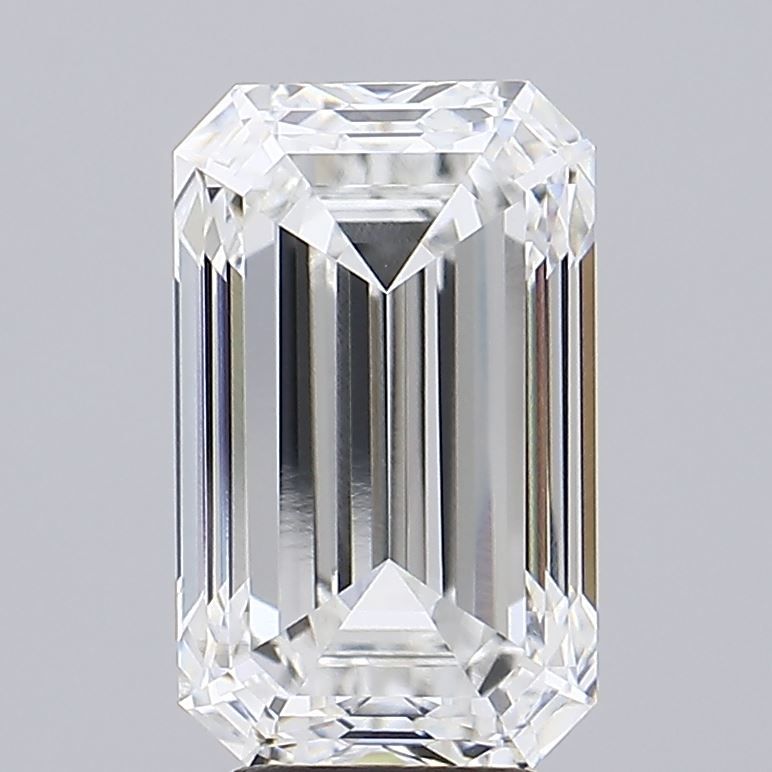 5.76 Carat Emerald Lab Diamond with  Cut Diamond in 14KT  view 1
