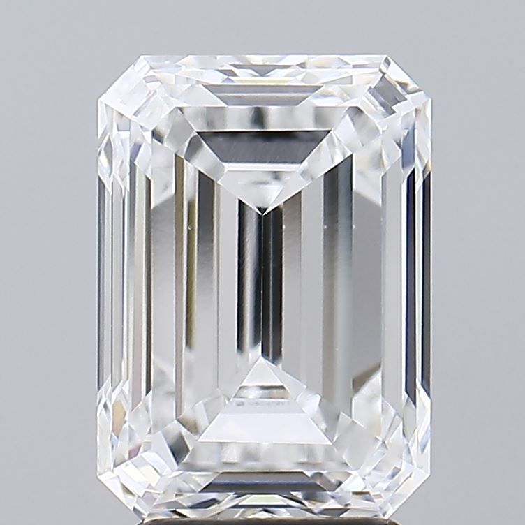 4.08 Carat Emerald Lab Diamond with  Cut Diamond in 14KT  view 1
