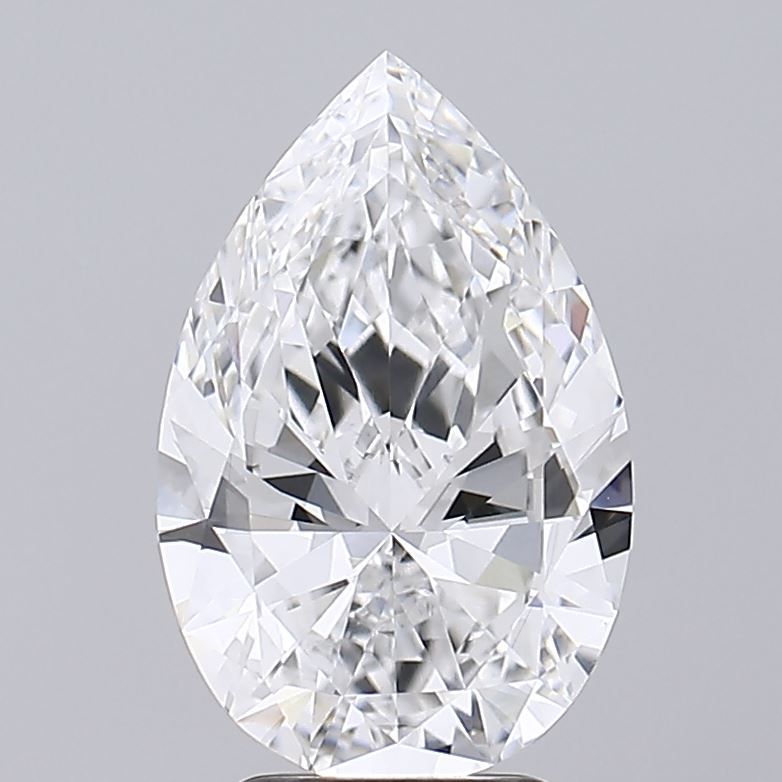 3.71 Carat Pear Lab Diamond with  Cut Diamond in 14KT  view 1
