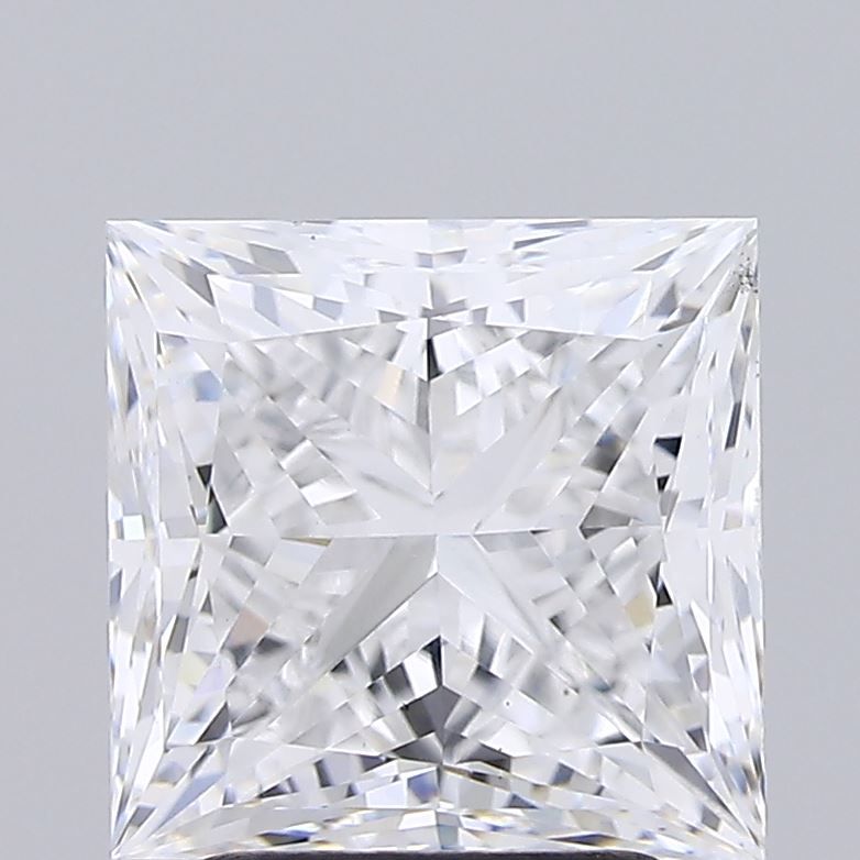 3.08 Carat Princess Lab Diamond with  Cut Diamond in 14KT  view 1
