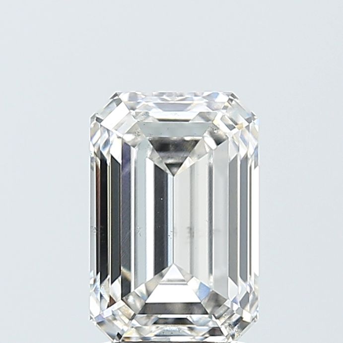 2.3 Carat Emerald Lab Diamond with  Cut Diamond in 14KT  view 1
