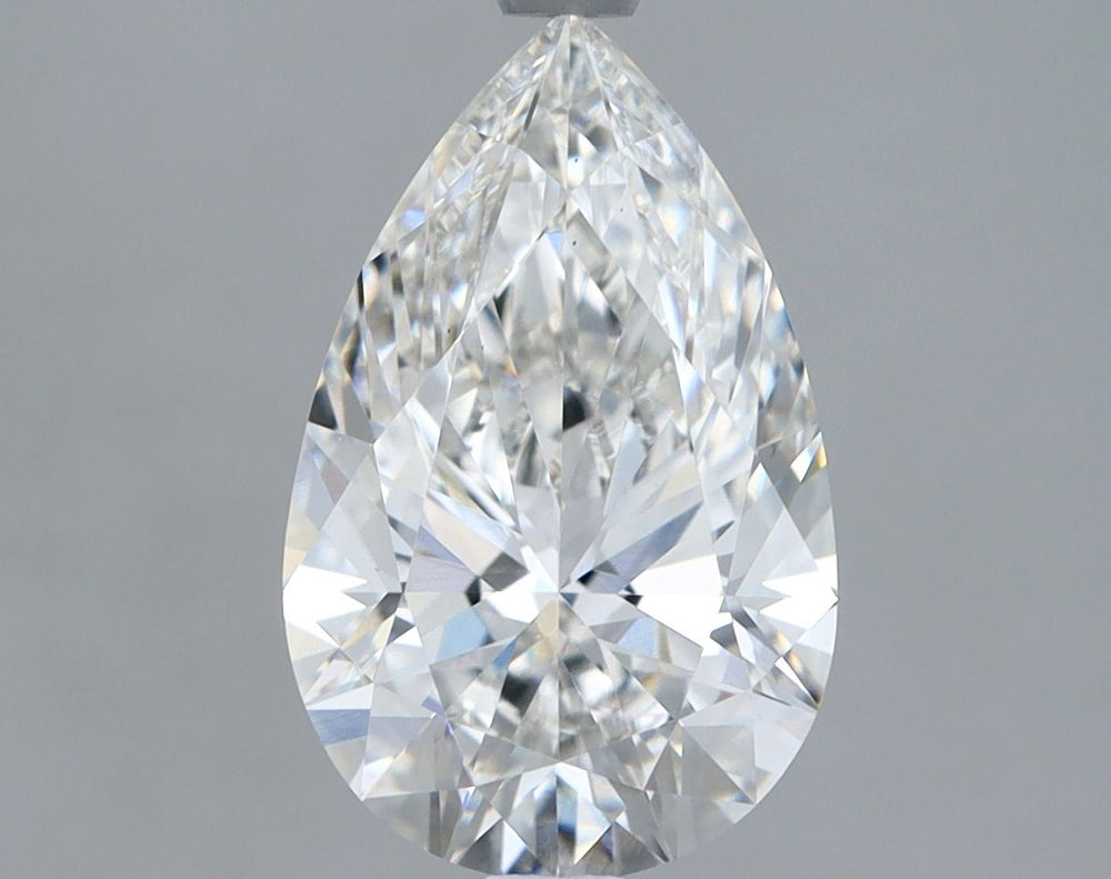 2.22 Carat Pear Lab Diamond with  Cut Diamond in 14KT  view 1
