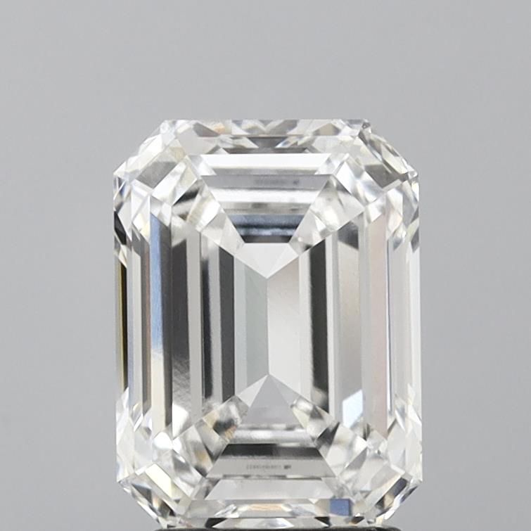3.0 Carat Emerald Lab Diamond with  Cut Diamond in 14KT  view 1
