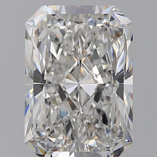 4.56 Carat Radiant Lab Diamond with  Cut Diamond in 14KT  view 1
