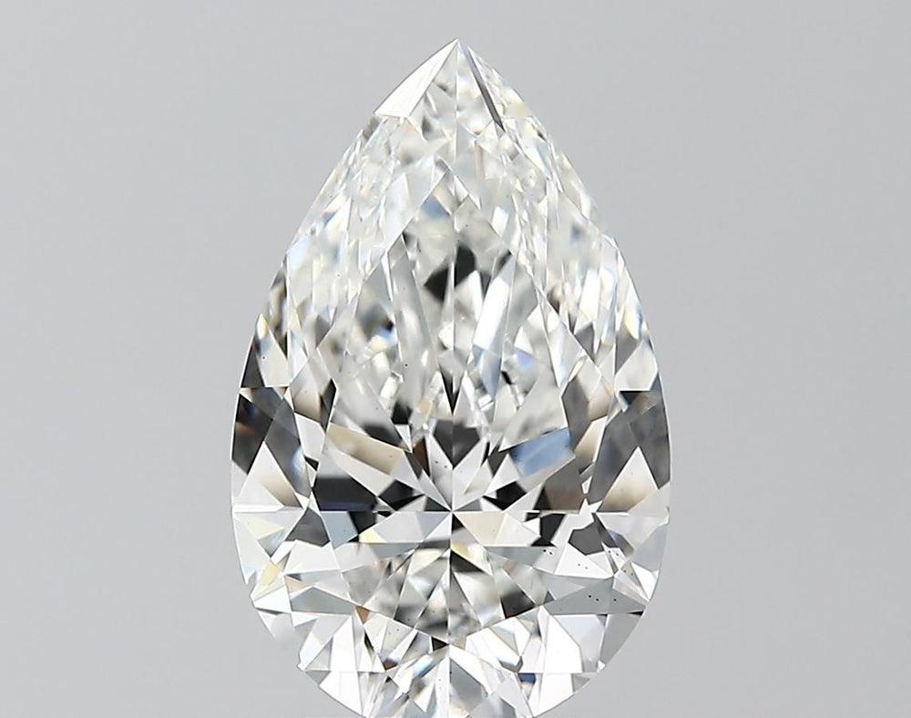 3.36 Carat Pear Lab Diamond with  Cut Diamond in 14KT  view 1
