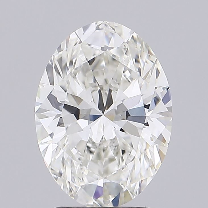 2.81 Carat Oval Lab Diamond with  Cut Diamond in 14KT  view 1
