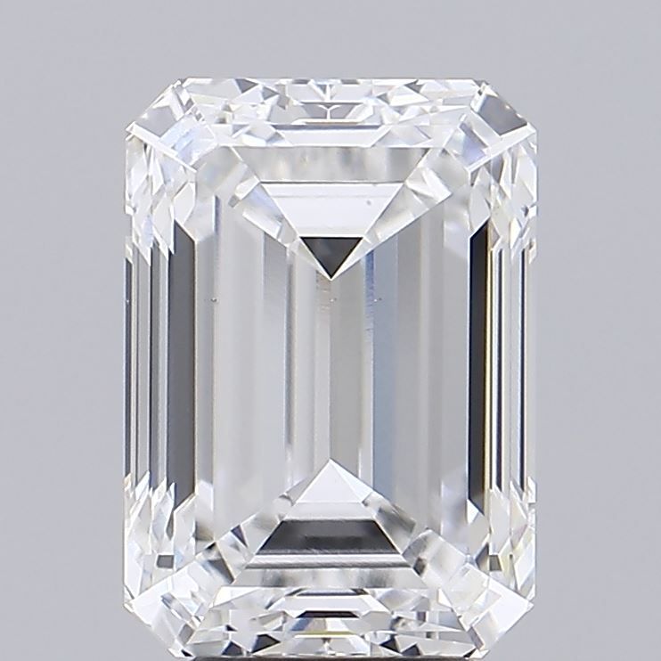 4.52 Carat Emerald Lab Diamond with  Cut Diamond in 14KT  view 1
