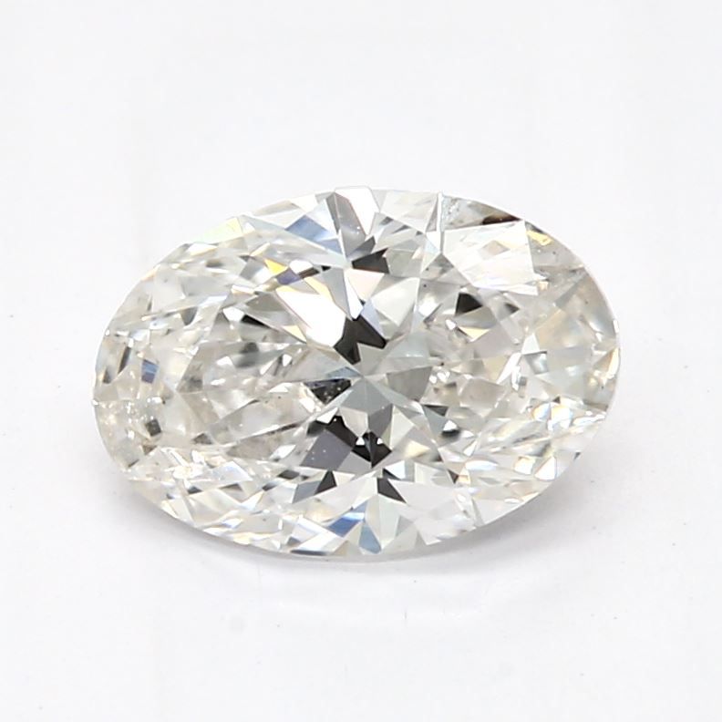 0.56 Carat Oval lab Diamond with  Cut Diamond in 14KT  view 1
