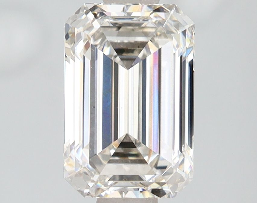 2.03 Carat Emerald Lab Diamond with  Cut Diamond in 14KT  view 1
