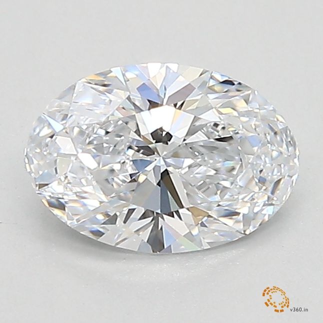 0.56 Carat Oval Lab Diamond with  Cut Diamond in 14KT  view 1
