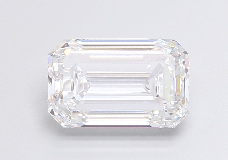 2.51 Carat Emerald Lab Diamond with  Cut Diamond in 14KT  view 1

