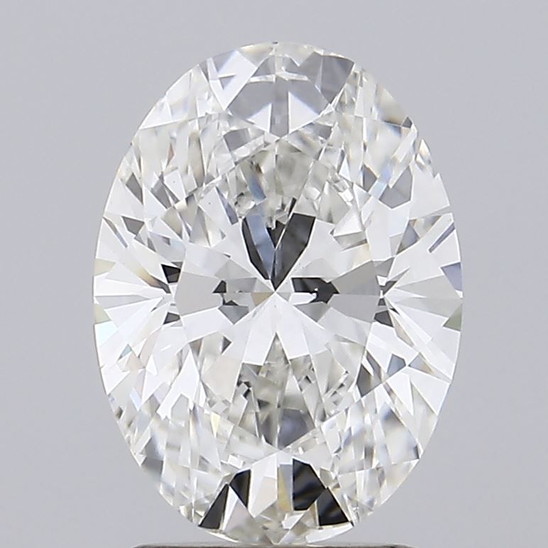 1.86 Carat Oval Lab Diamond with  Cut Diamond in 14KT  view 1
