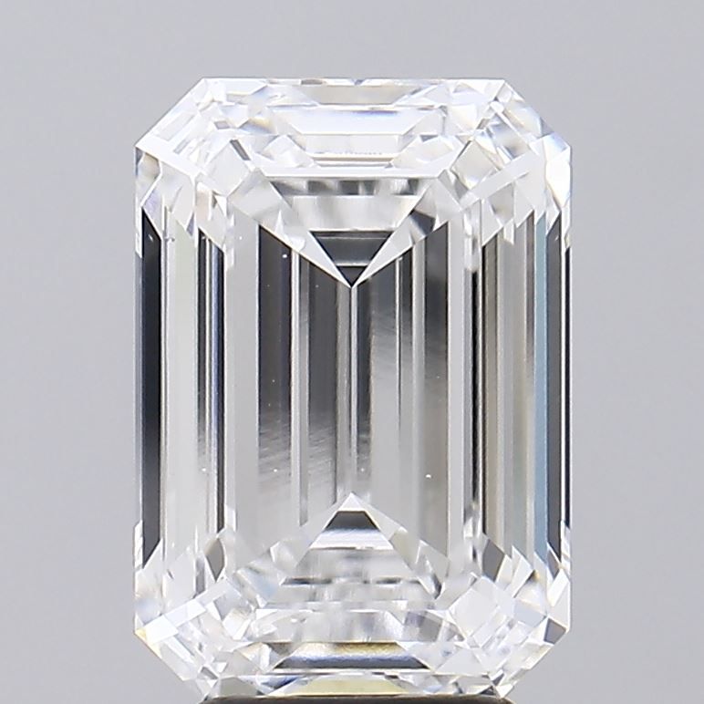 5.22 Carat Emerald Lab Diamond with  Cut Diamond in 14KT  view 1
