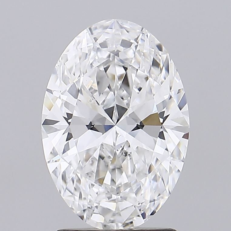 2.0 Carat Oval Lab Diamond with  Cut Diamond in 14KT  view 1
