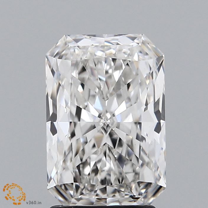 2.1 Carat Radiant Lab Diamond with  Cut Diamond in 14KT  view 1
