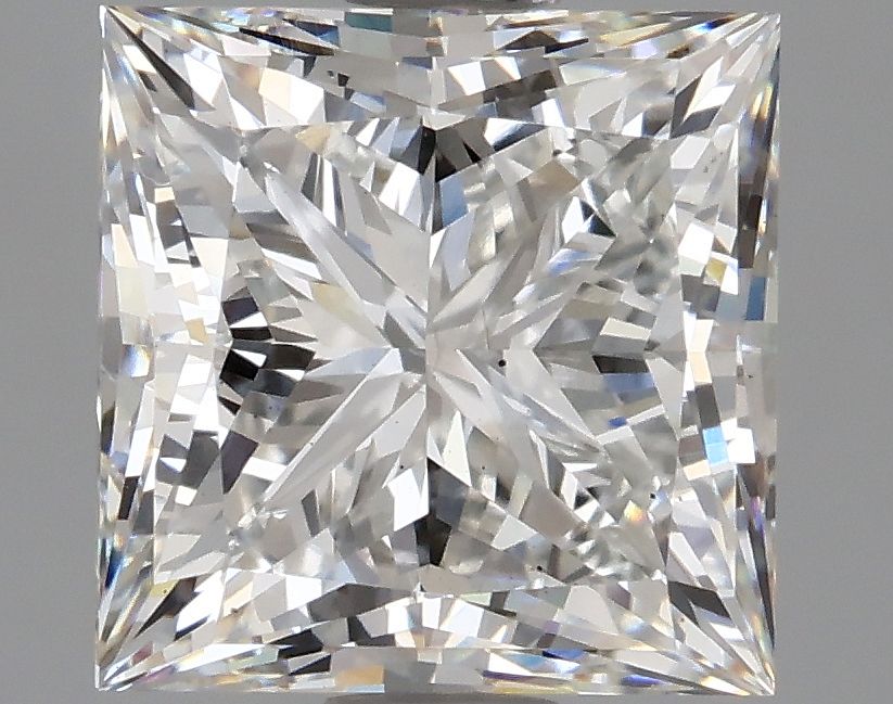 2.82 Carat Princess Lab Diamond with  Cut Diamond in 14KT  view 1
