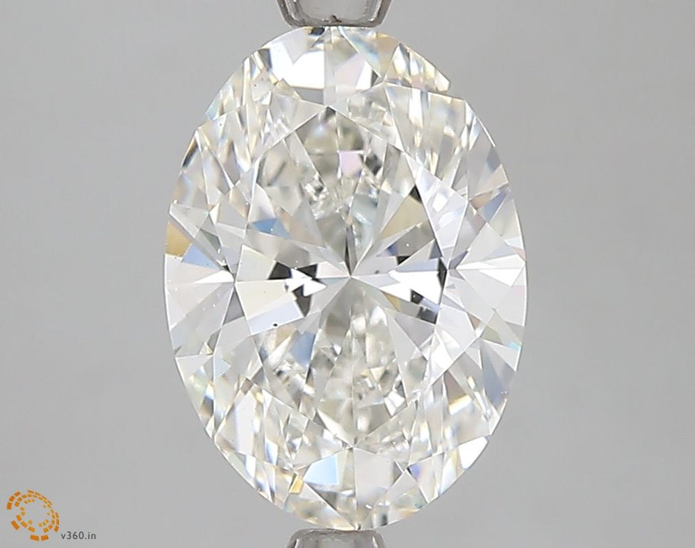 2.51 Carat Oval Lab Diamond with  Cut Diamond in 14KT  view 1
