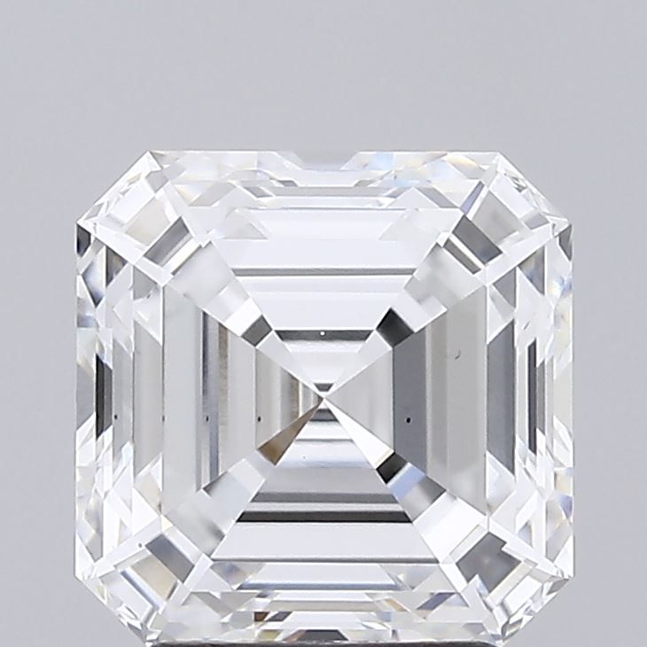 3.03 Carat Asscher Lab Diamond with  Cut Diamond in 14KT  view 1
