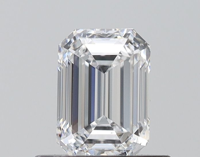 0.61 Carat Emerald Lab Diamond with  Cut Diamond in 14KT  view 1
