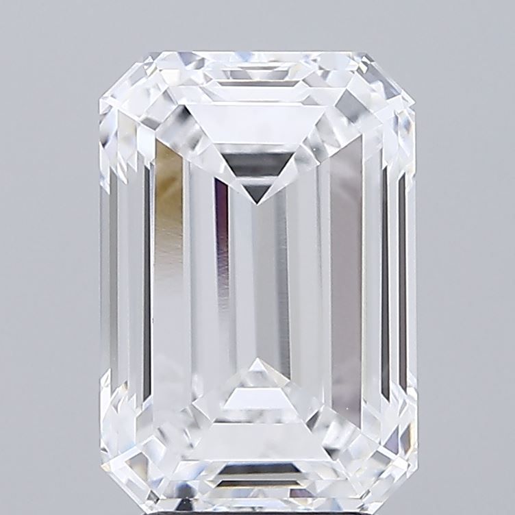 3.92 Carat Emerald Lab Diamond with  Cut Diamond in 14KT  view 1
