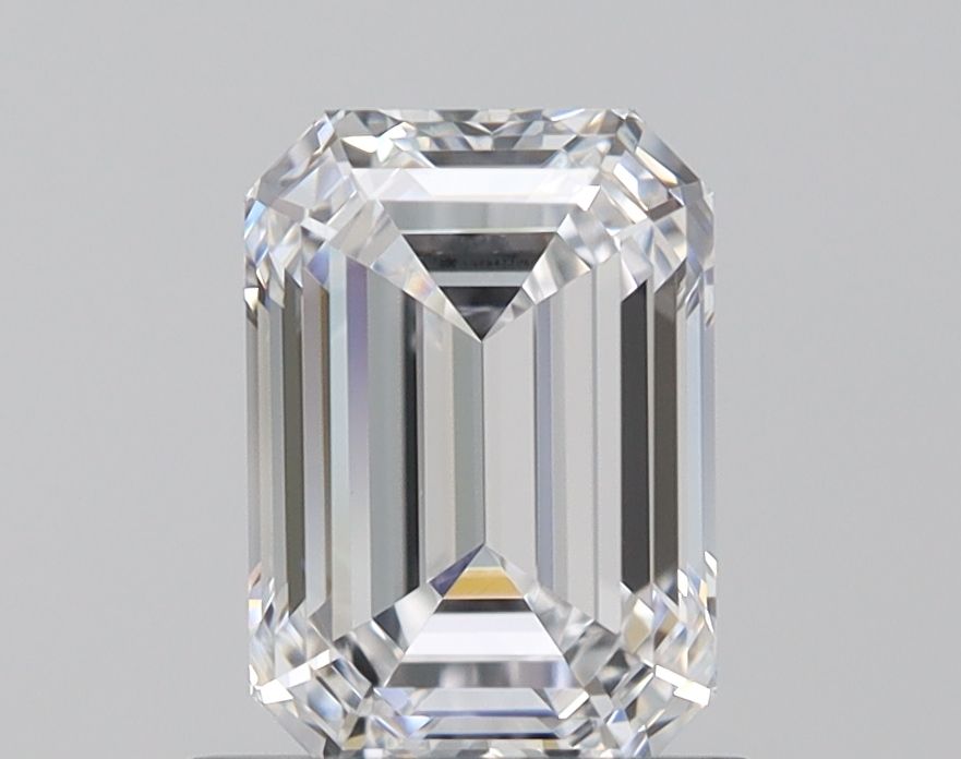 1.1 Carat Emerald Lab Diamond with  Cut Diamond in 14KT  view 1
