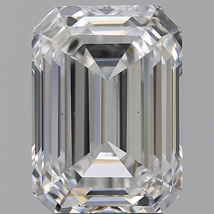 3.51 Carat Emerald Lab Diamond with  Cut Diamond in 14KT  view 1
