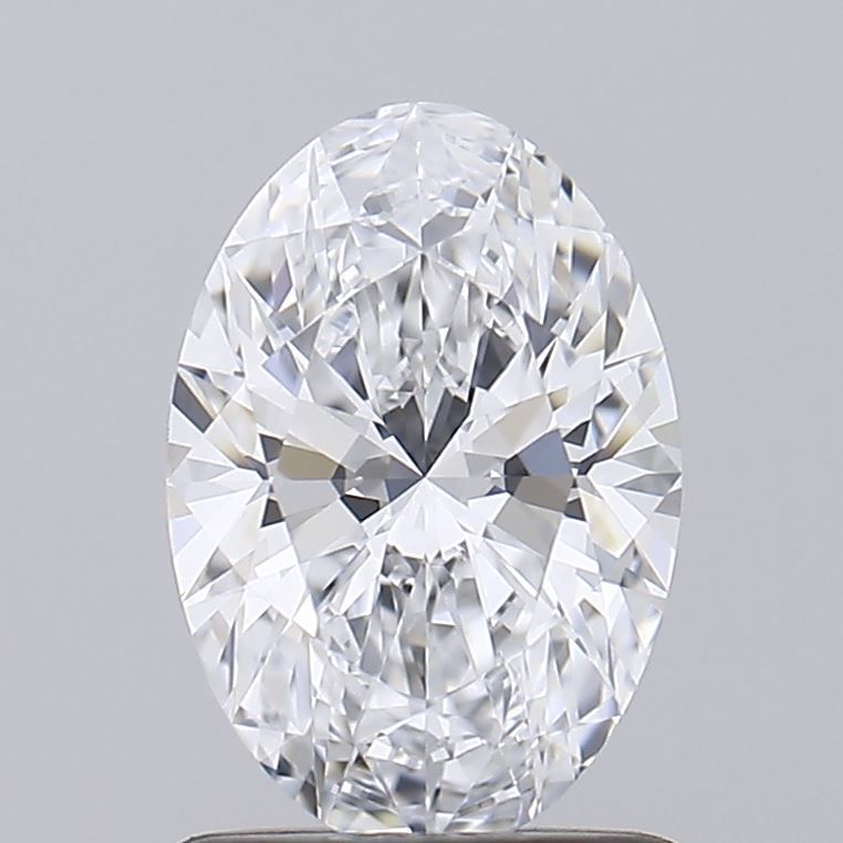 1.02 Carat Oval Lab Diamond with  Cut Diamond in 14KT  view 1
