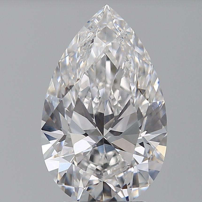 3.23 Carat Pear Lab Diamond with  Cut Diamond in 14KT  view 1
