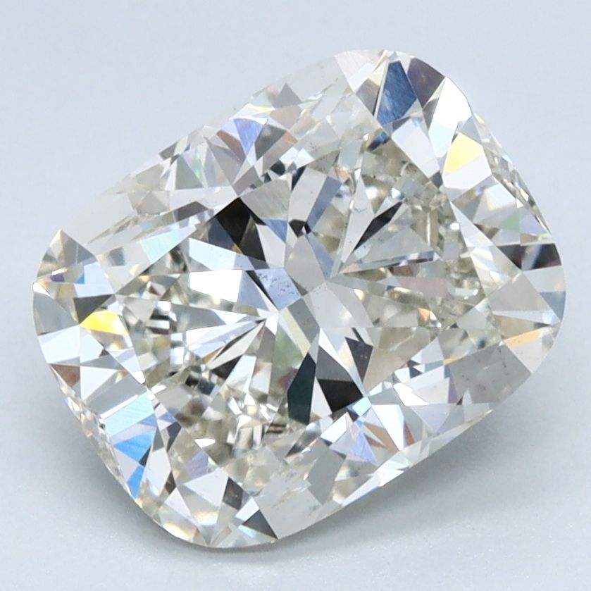 2.75 Carat Cushion Lab Diamond with  Cut Diamond in 14KT  view 1
