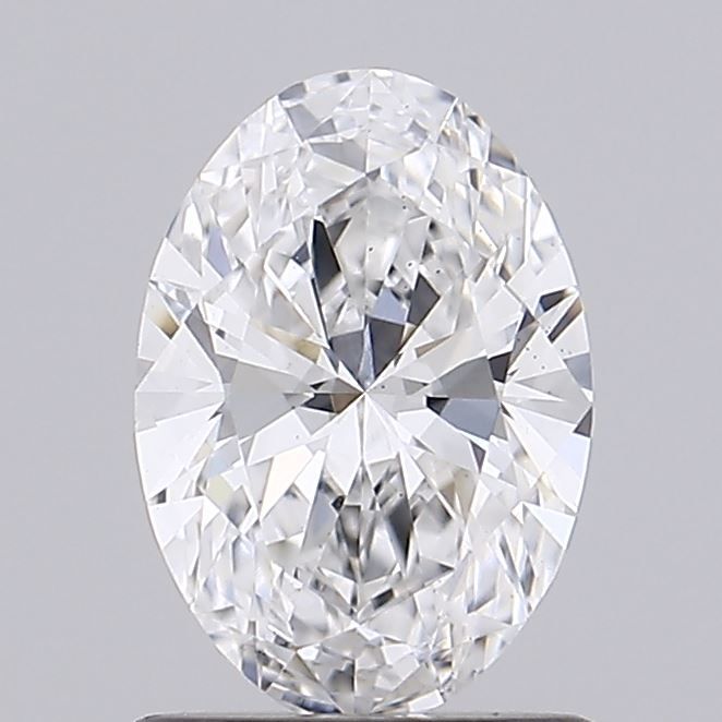 1.02 Carat Oval Lab Diamond with  Cut Diamond in 14KT  view 1
