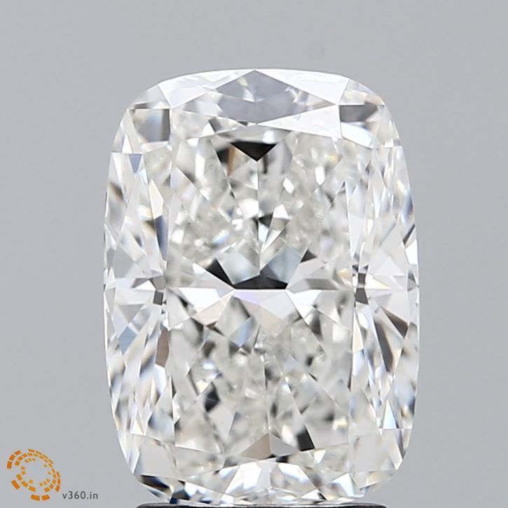 3.08 Carat Cushion Lab Diamond with  Cut Diamond in 14KT  view 1
