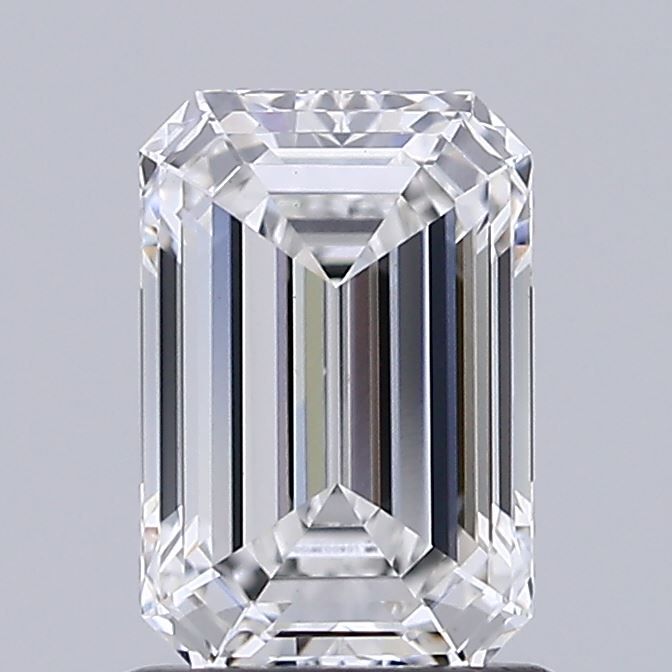 1.12 Carat Emerald Lab Diamond with  Cut Diamond in 14KT  view 1
