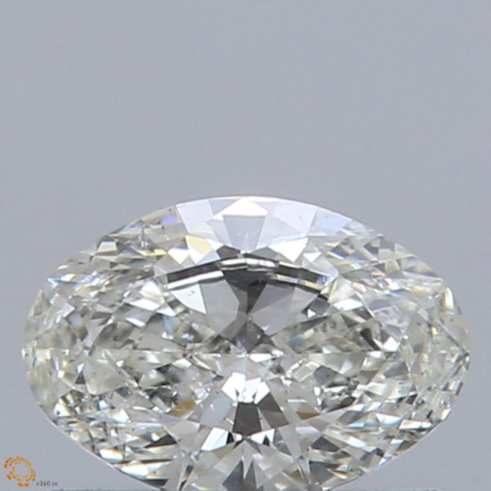 0.51 Carat Oval Natural Diamond with  Cut Diamond in 14KT  view 1
