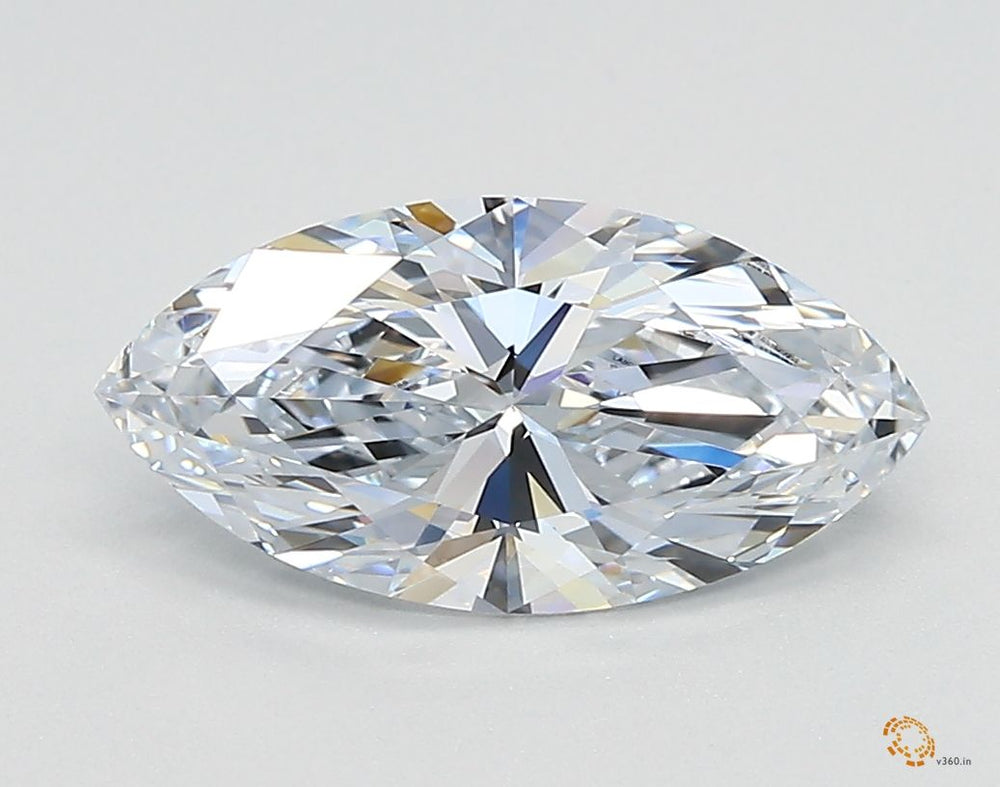 1.57 Carat Marquise Lab Diamond with  Cut Diamond in 14KT  view 1
