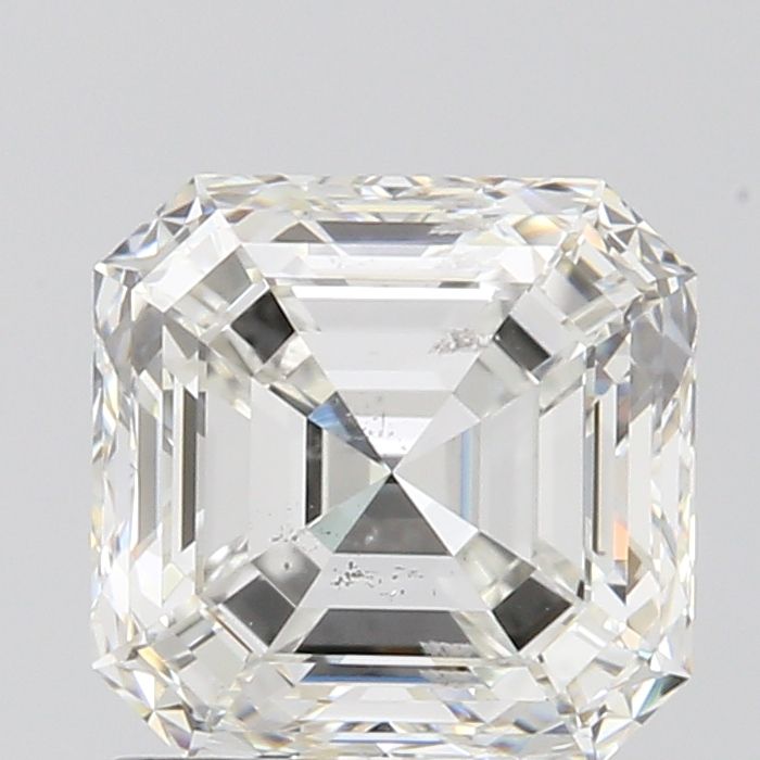 1.5 Carat Asscher Natural Diamond with  Cut Diamond in 14KT  view 1
