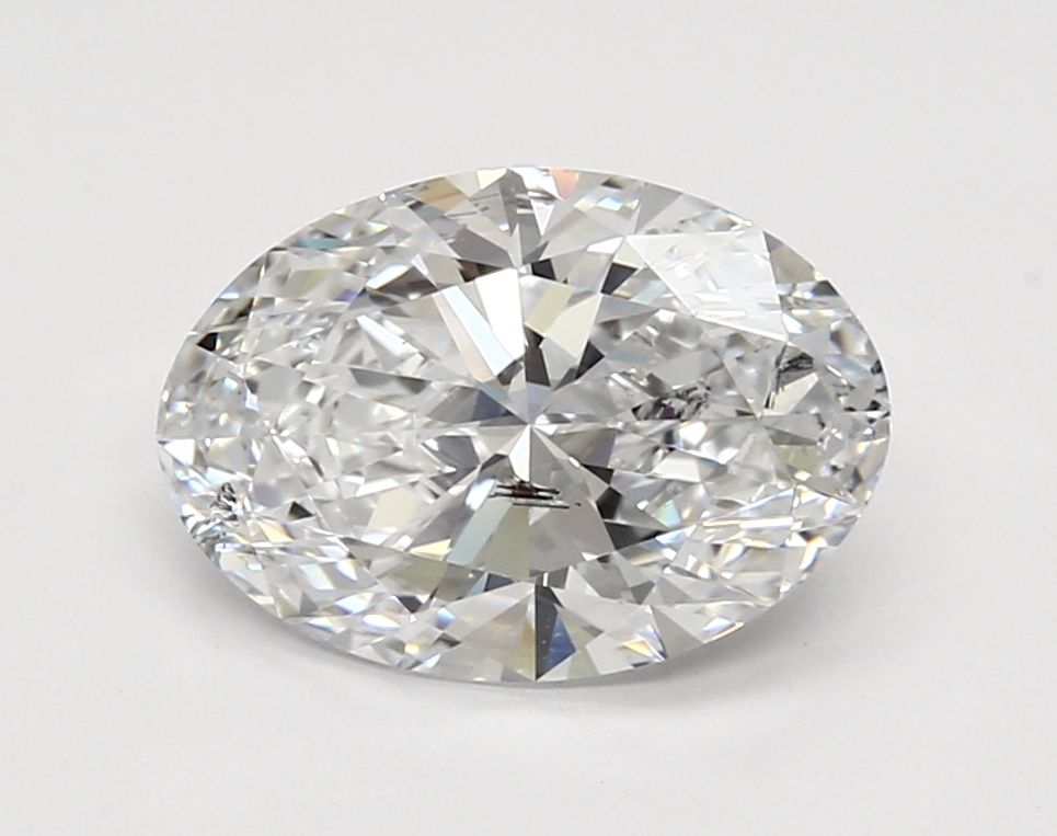 3.0 Carat Oval Lab Diamond with  Cut Diamond in 14KT  view 1
