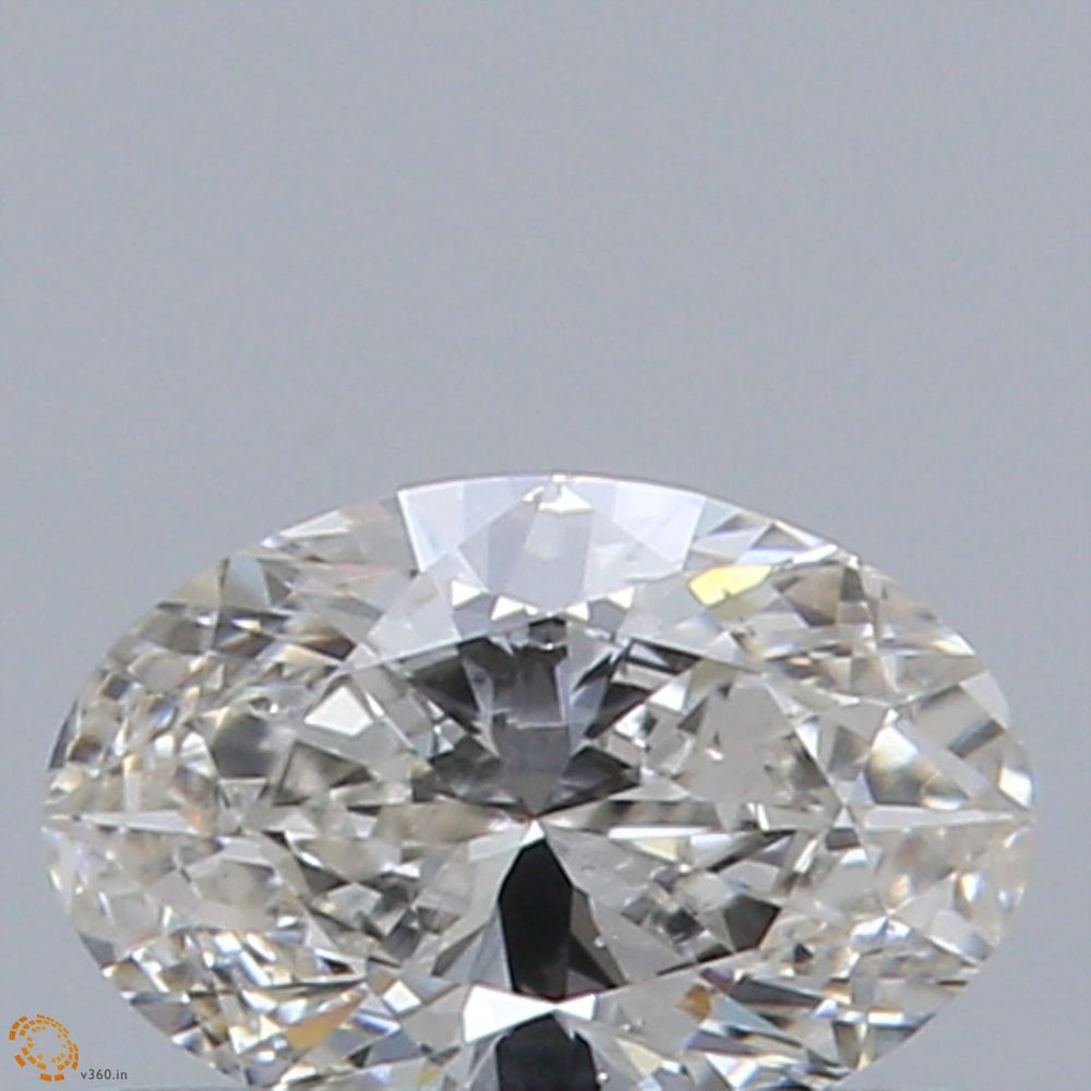 0.41 Carat Oval Natural Diamond with  Cut Diamond in 14KT  view 1
