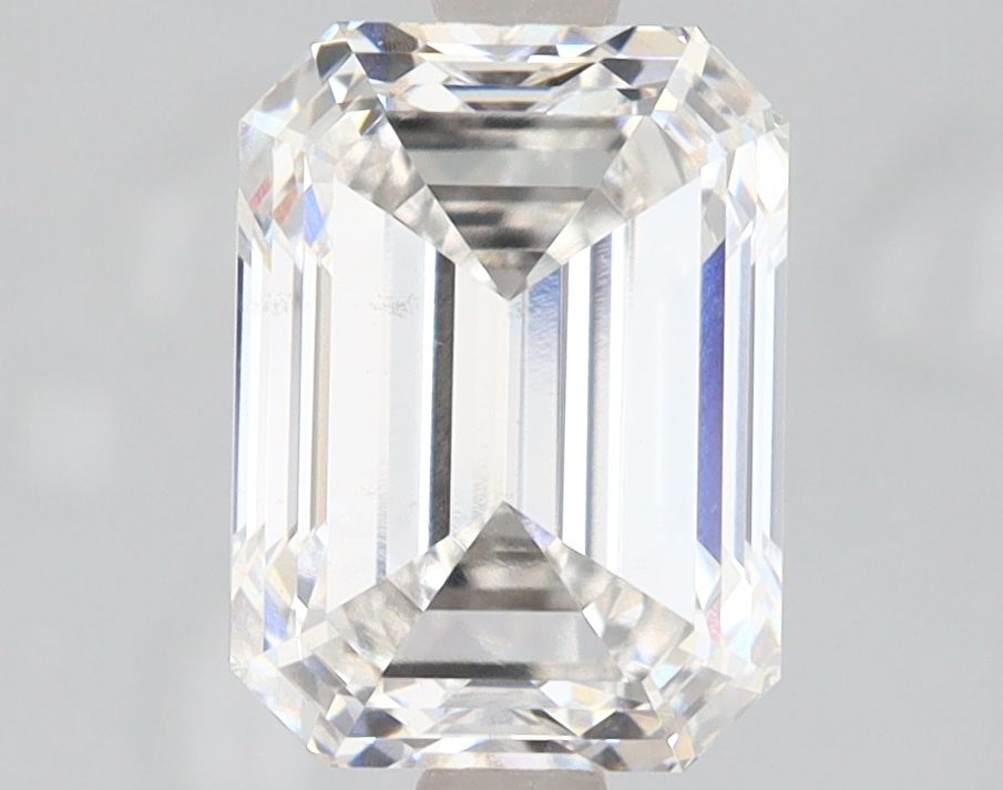 3.02 Carat Emerald Lab Diamond with  Cut Diamond in 14KT  view 1

