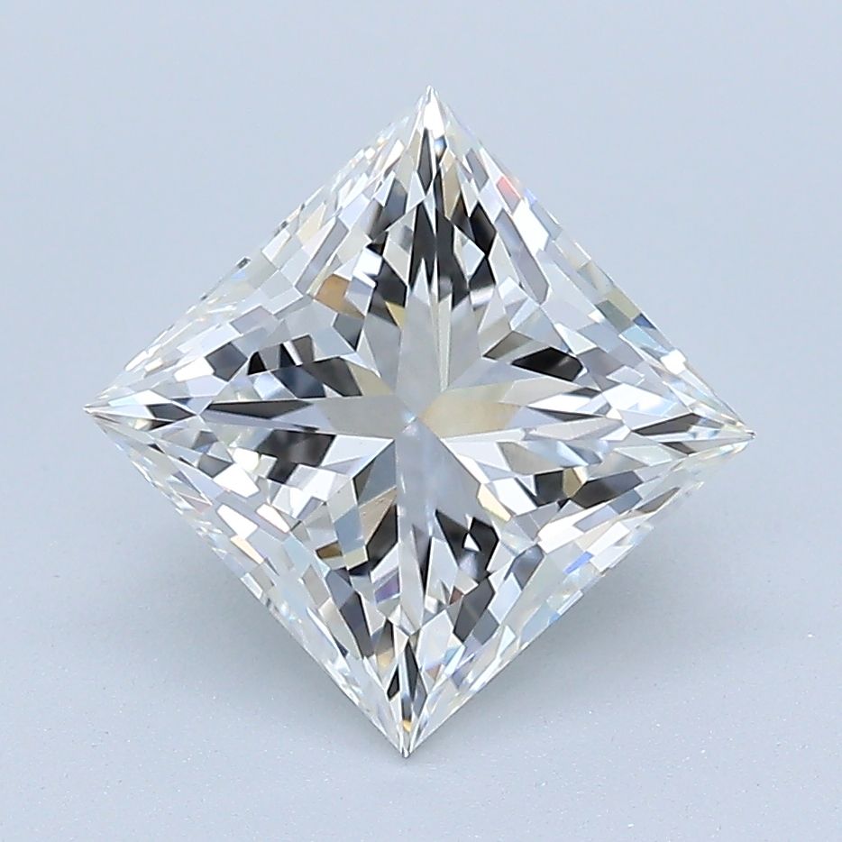 2.66 Carat Princess Lab Diamond with  Cut Diamond in 14KT  view 1
